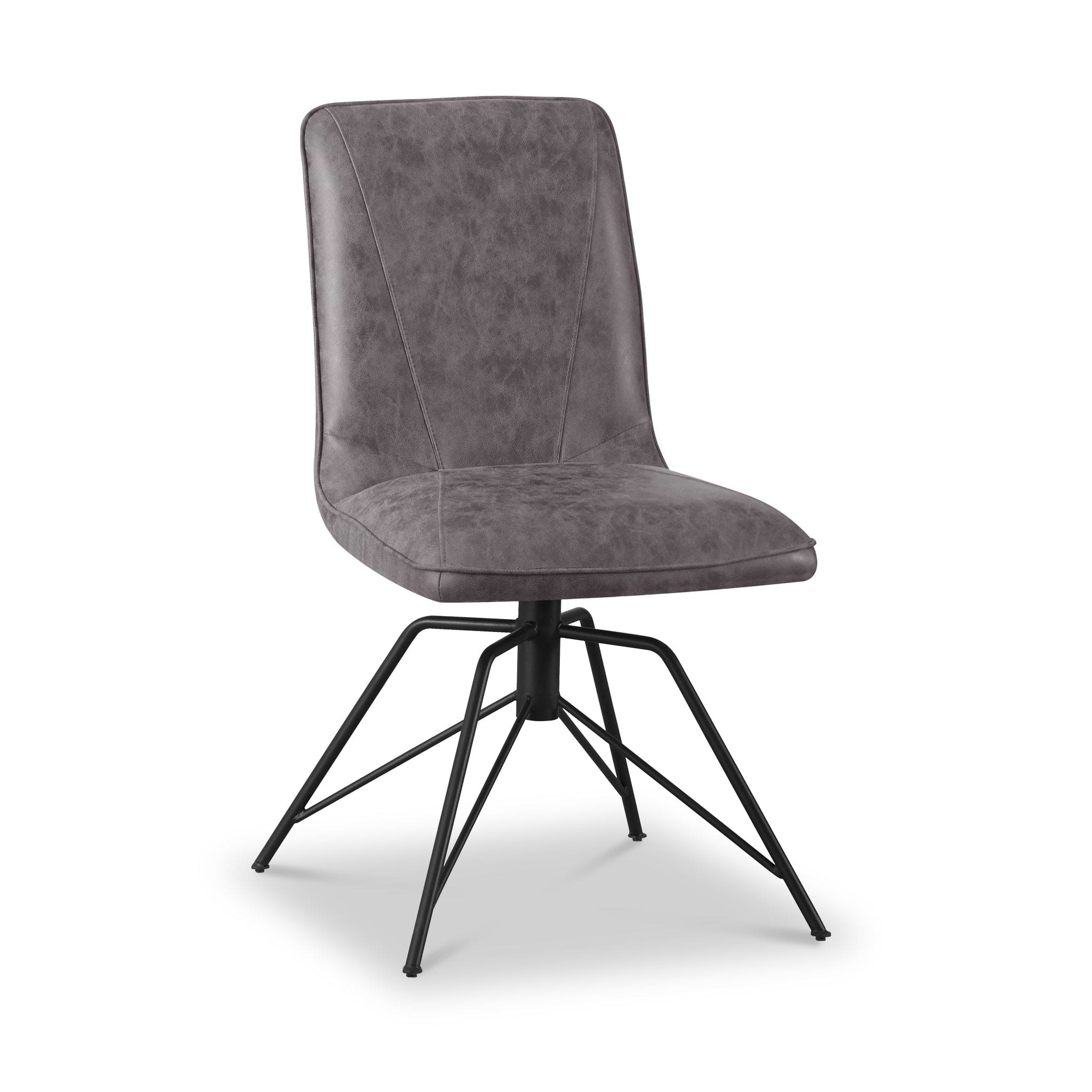 Mateo Faux Leather Swivel Dining Chair Grey from Roseland Furniture
