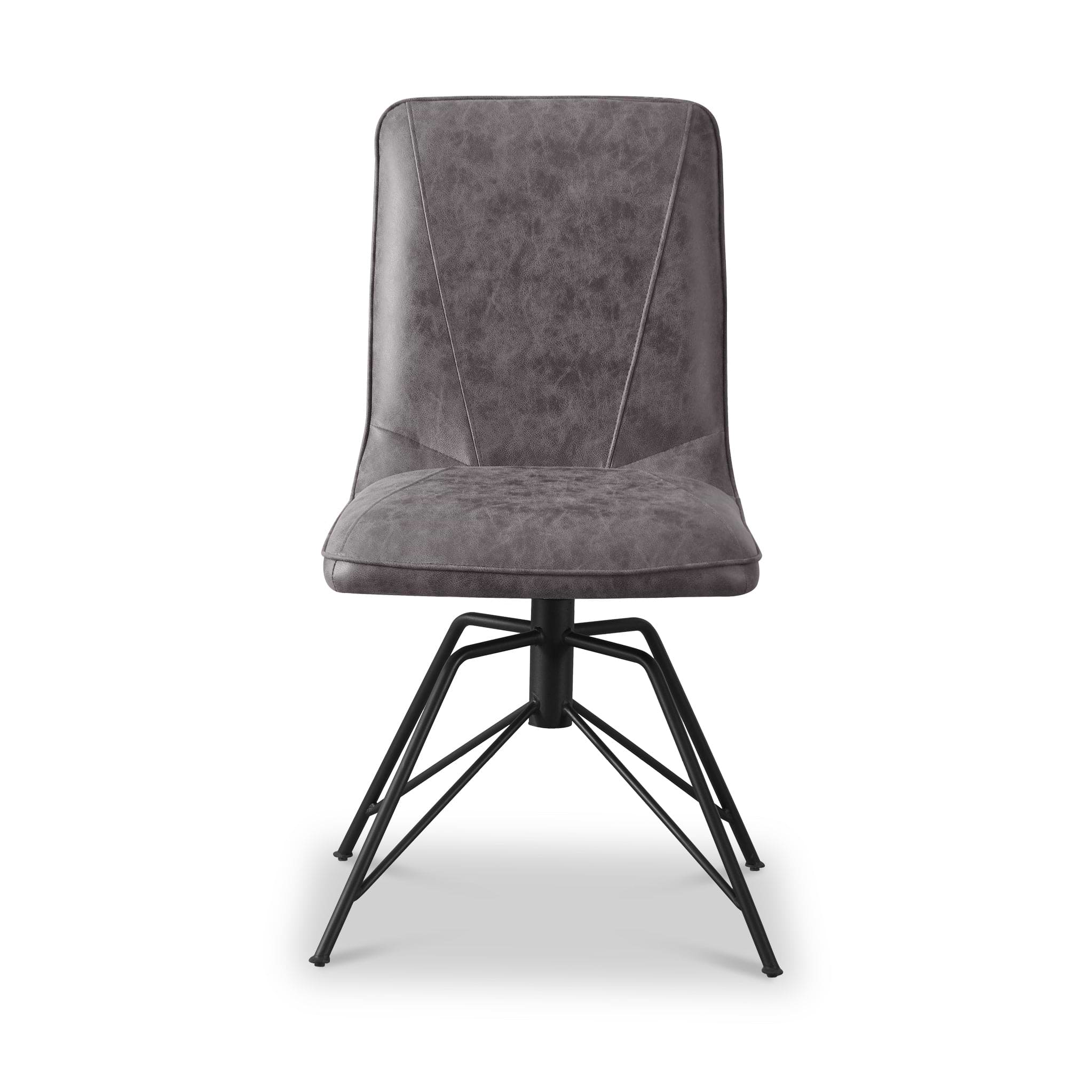 Mateo Faux Leather Swivel Dining Chair Grey from Roseland Furniture