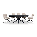Mateo Faux Leather Swivel Dining Chair Taupe from Roseland Furniture