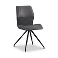 Ramiro Faux Suede Swivel Dining Chair Charcoal from Roseland Furniture