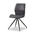 Ramiro Faux Suede Swivel Dining Chair Charcoal from Roseland Furniture