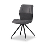 Ramiro Faux Suede Swivel Dining Chair Charcoal from Roseland Furniture