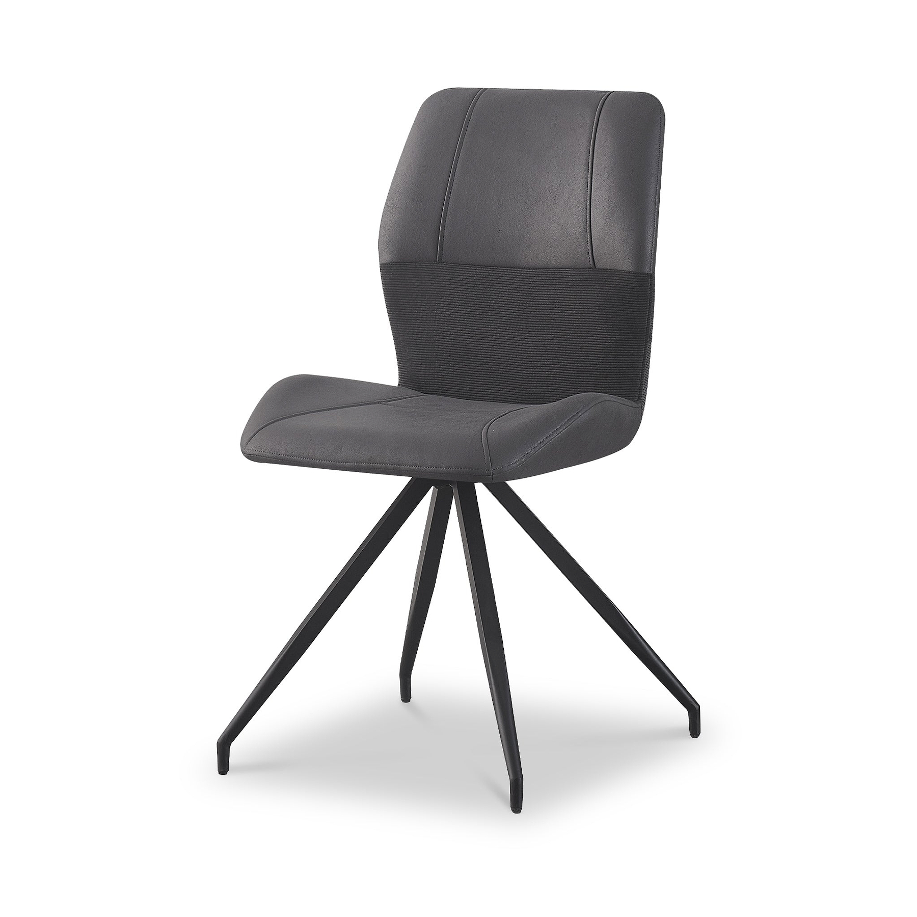 Ramiro Faux Suede Swivel Dining Chair Charcoal from Roseland Furniture