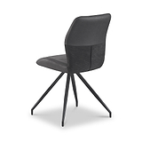 Ramiro Faux Suede Swivel Dining Chair Charcoal from Roseland Furniture