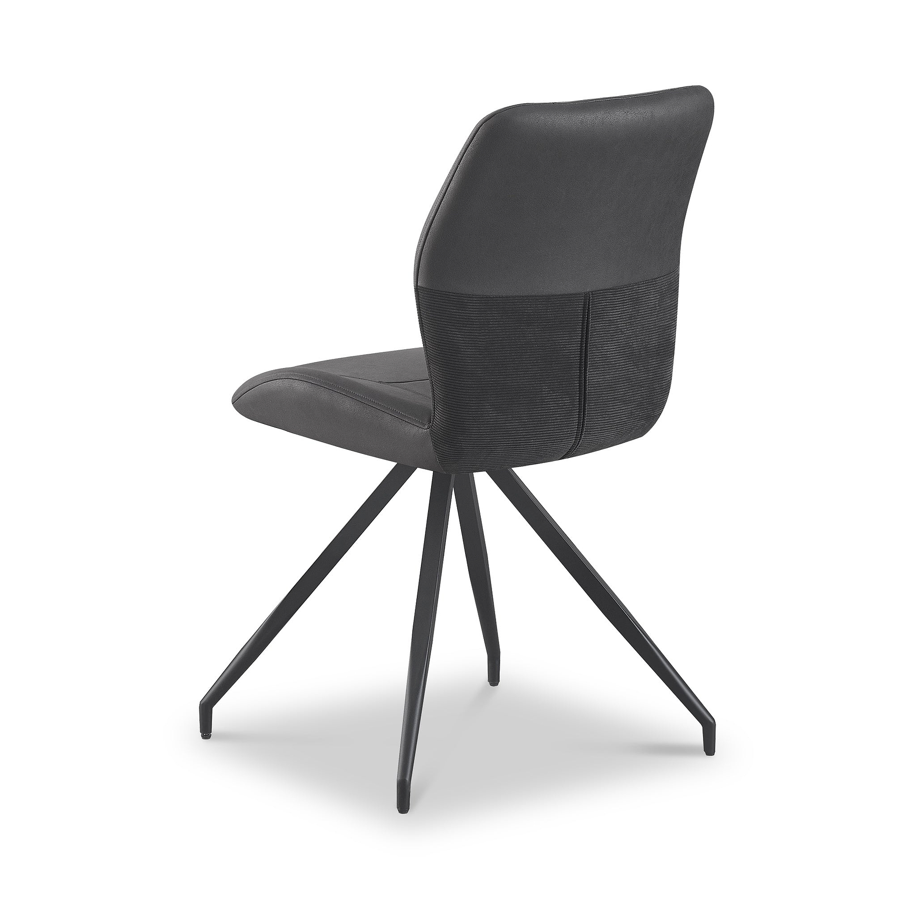 Ramiro Faux Suede Swivel Dining Chair Charcoal from Roseland Furniture