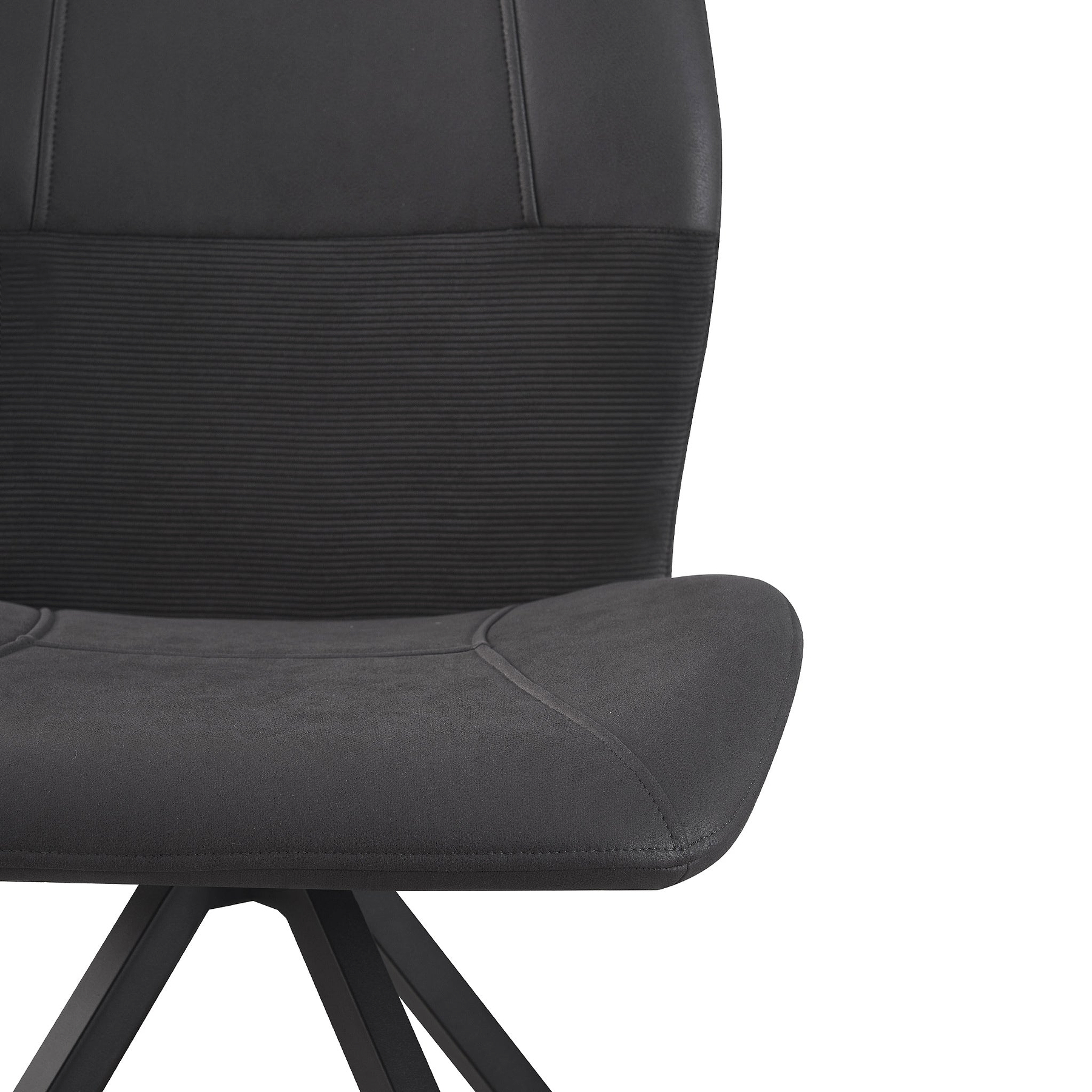 Ramiro Faux Suede Swivel Dining Chair Charcoal from Roseland Furniture