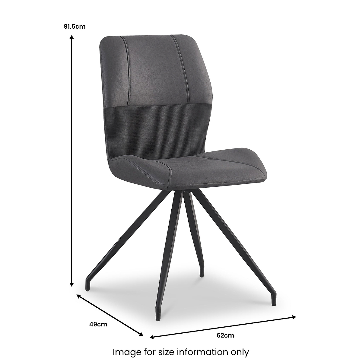 Ramiro Faux Suede Swivel Dining Chair Charcoal from Roseland Furniture