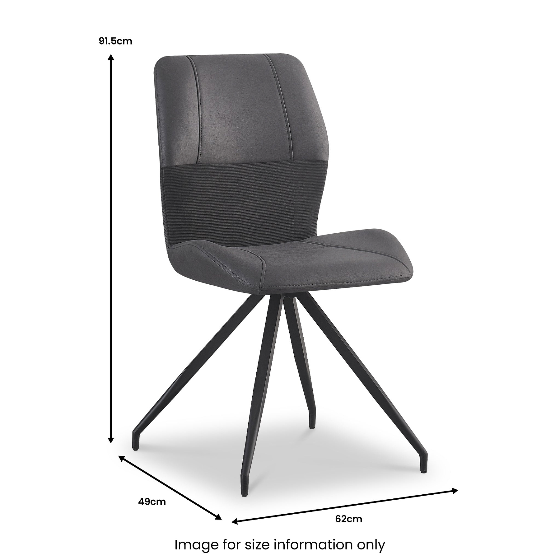 Ramiro Faux Suede Swivel Dining Chair Charcoal from Roseland Furniture