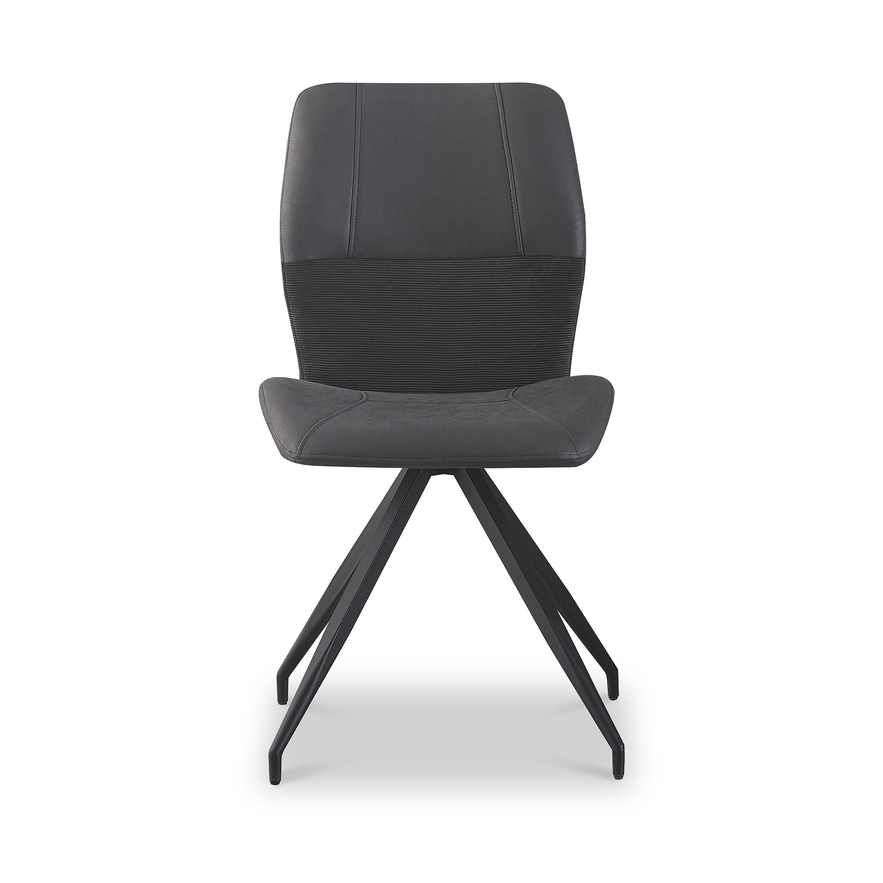 Ramiro Faux Suede Swivel Dining Chair Charcoal from Roseland Furniture