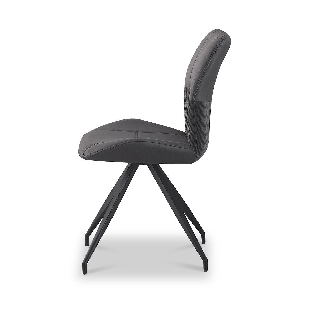 Ramiro Faux Suede Swivel Dining Chair Charcoal from Roseland Furniture