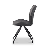 Ramiro Faux Suede Swivel Dining Chair Charcoal from Roseland Furniture