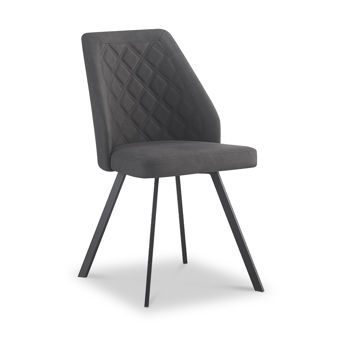 Camillo Quilted Back Dining Chair Charcoal from Roseland Furniture
