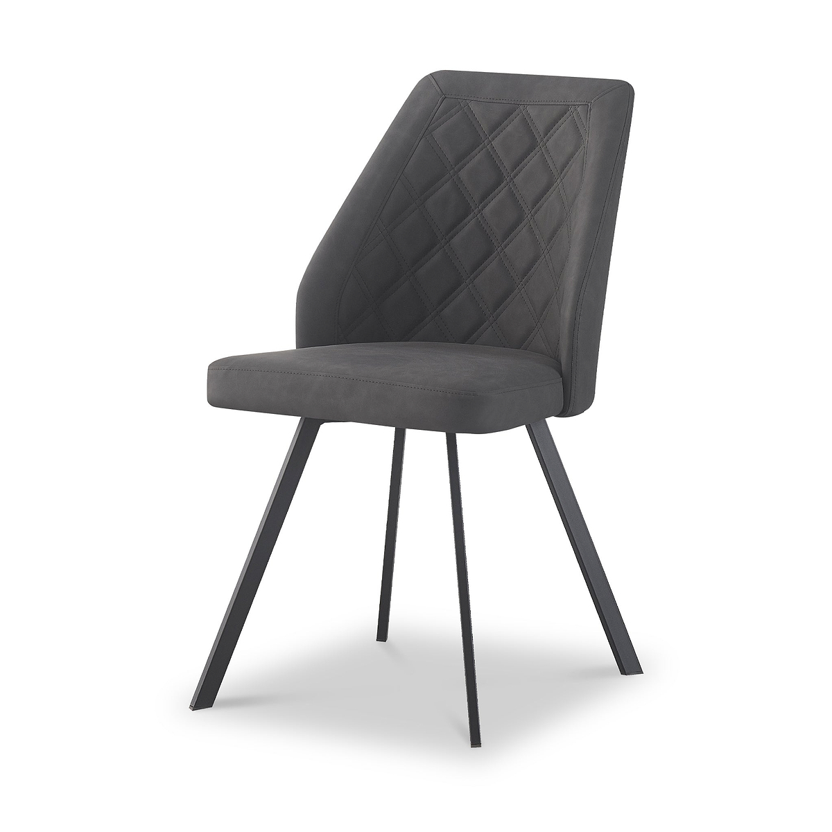Camillo Quilted Back Dining Chair Charcoal from Roseland Furniture