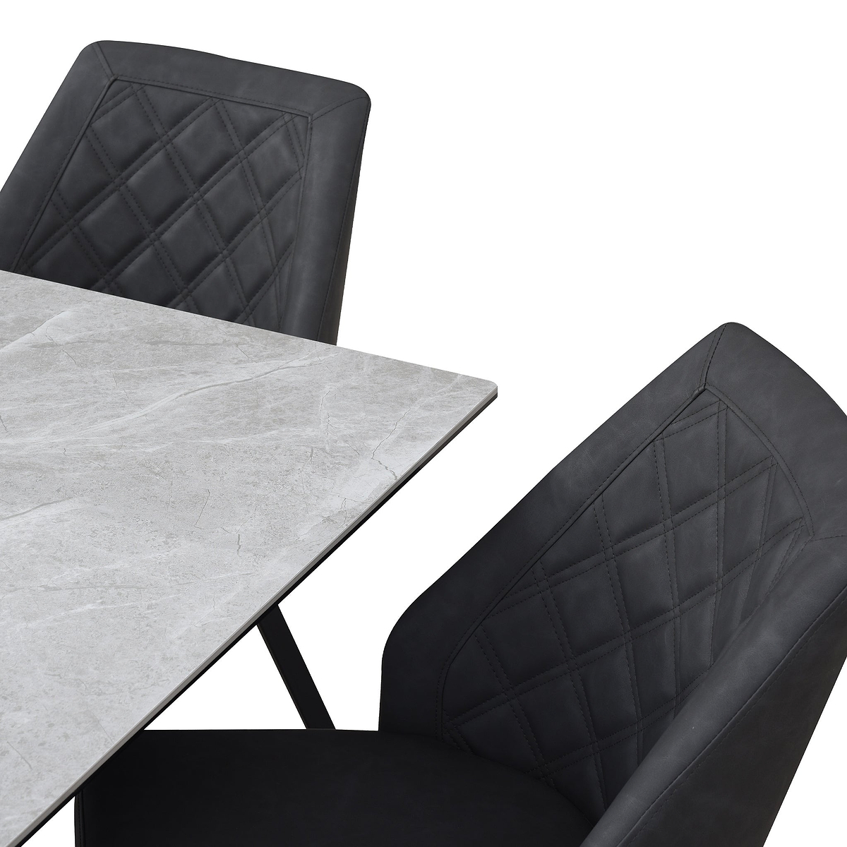 Camillo Quilted Back Dining Chair Charcoal from Roseland Furniture