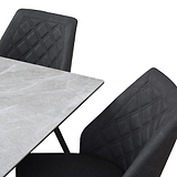 Camillo Quilted Back Dining Chair Charcoal from Roseland Furniture