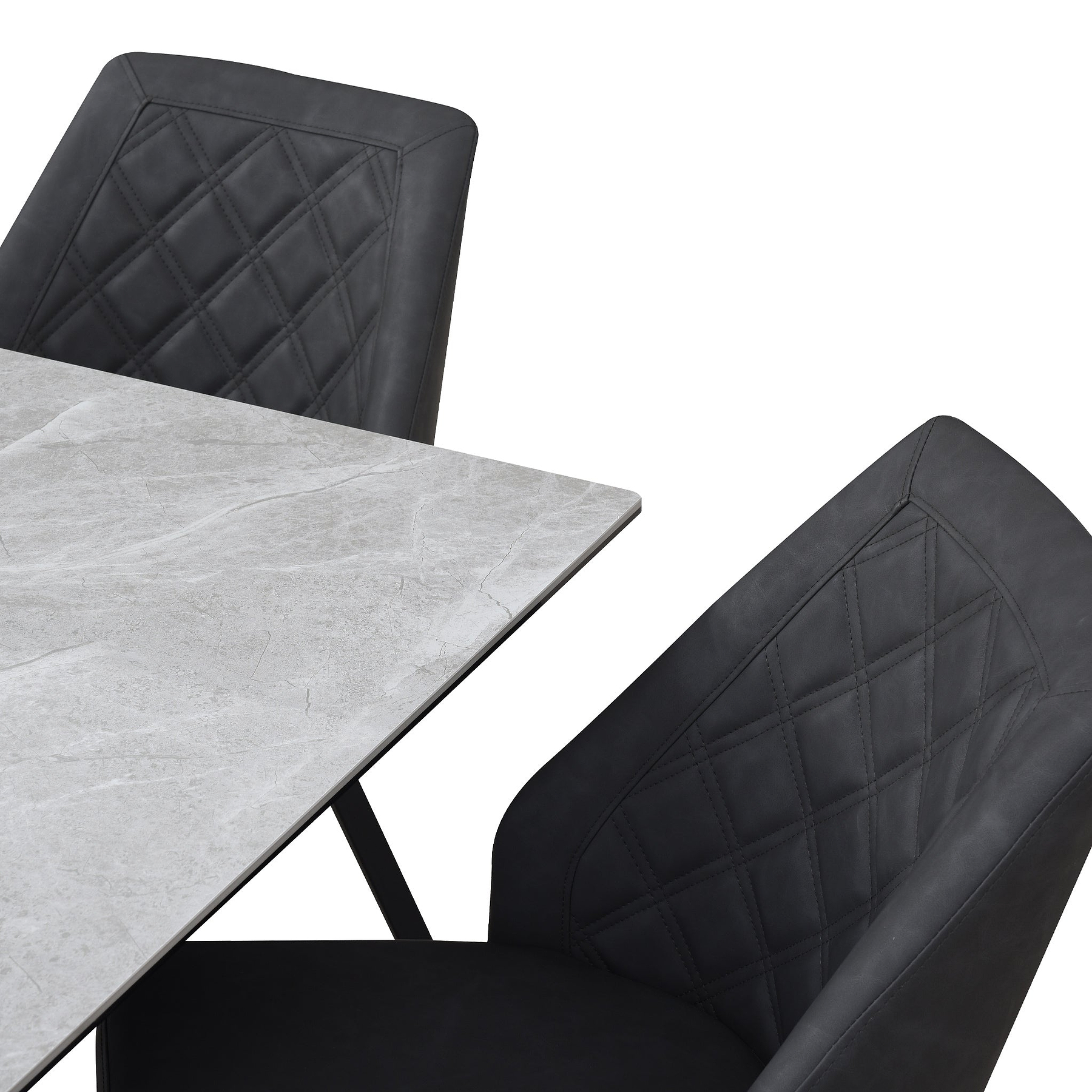Camillo Quilted Back Dining Chair Charcoal from Roseland Furniture