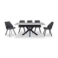 Camillo Quilted Back Dining Chair Charcoal from Roseland Furniture