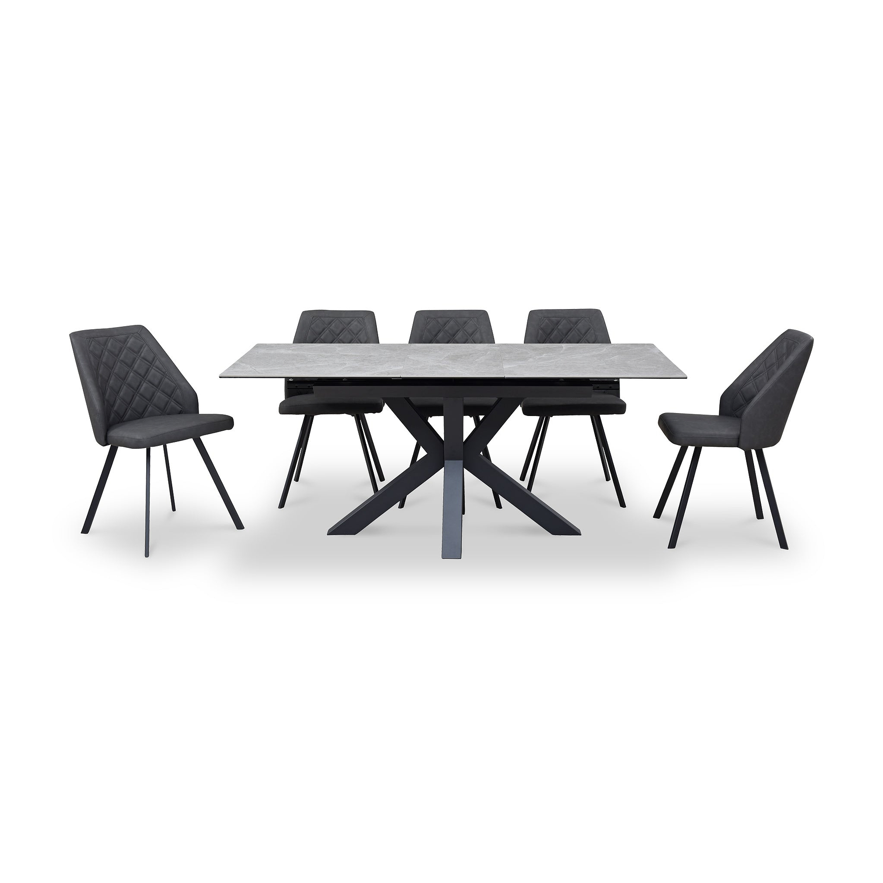 Camillo Quilted Back Dining Chair Charcoal from Roseland Furniture