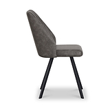 Callington Dark Grey Faux Leather Dining Chair from Roseland Furniture