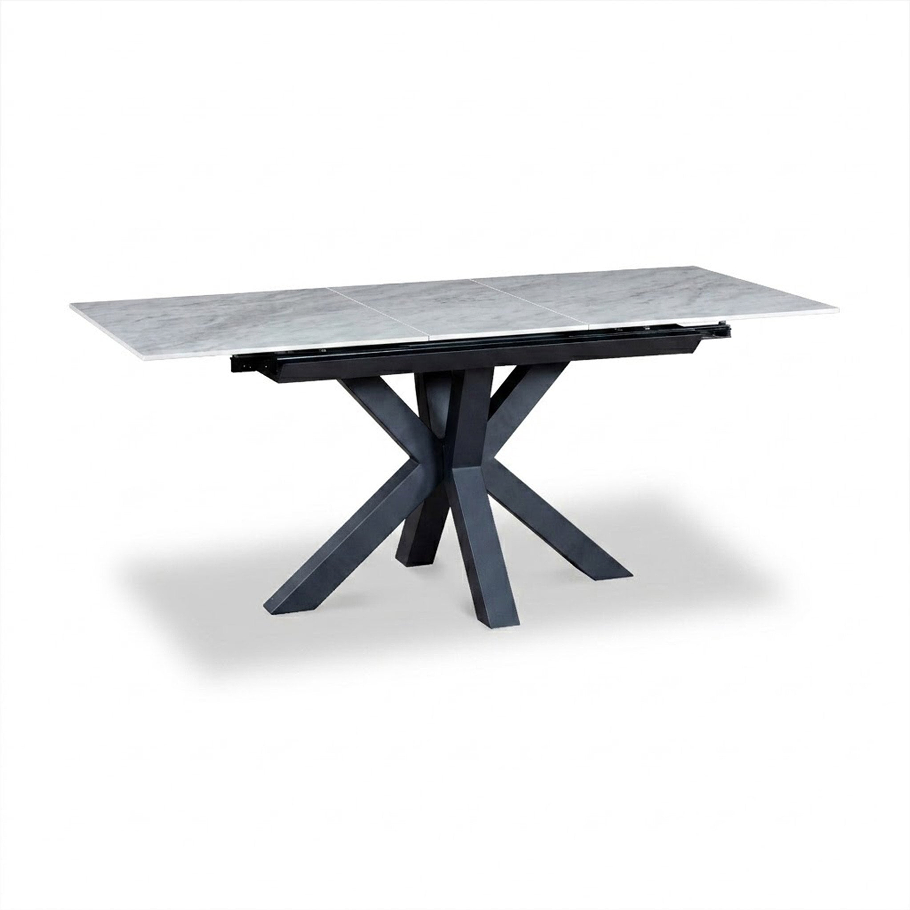 Hurley 120 160cm Extending Dining Table White Marble from Roseland Furniture
