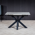 Hurley 120 160cm Extending Dining Table White Marble from Roseland Furniture