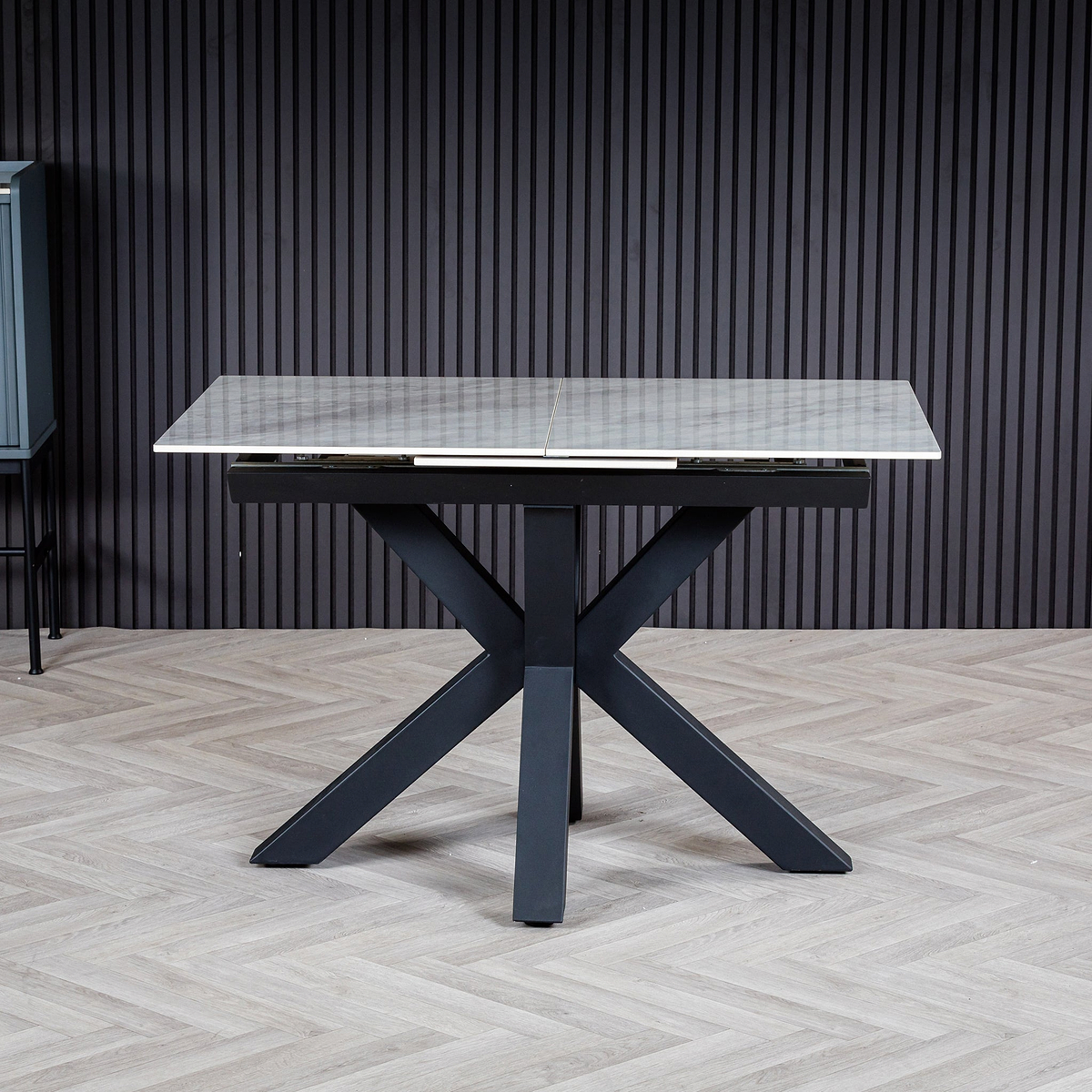 Hurley 120 160cm Extending Dining Table White Marble from Roseland Furniture