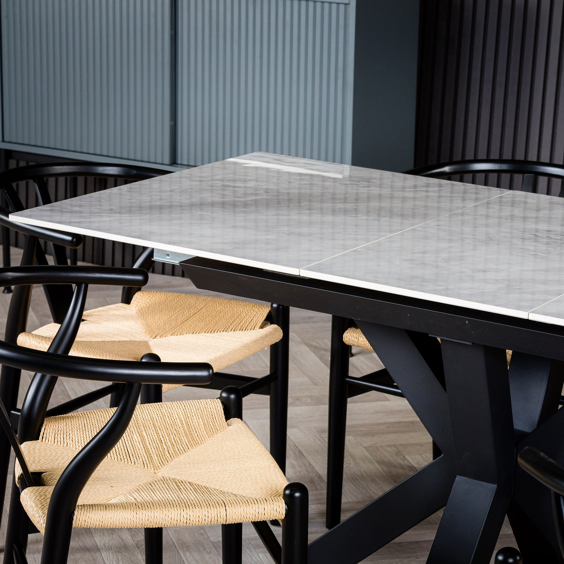Hurley 120 160cm Extending Dining Table White Marble from Roseland Furniture