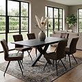 Hurley 120 160cm Extending Dining Table Dark Grey from Roseland Furniture
