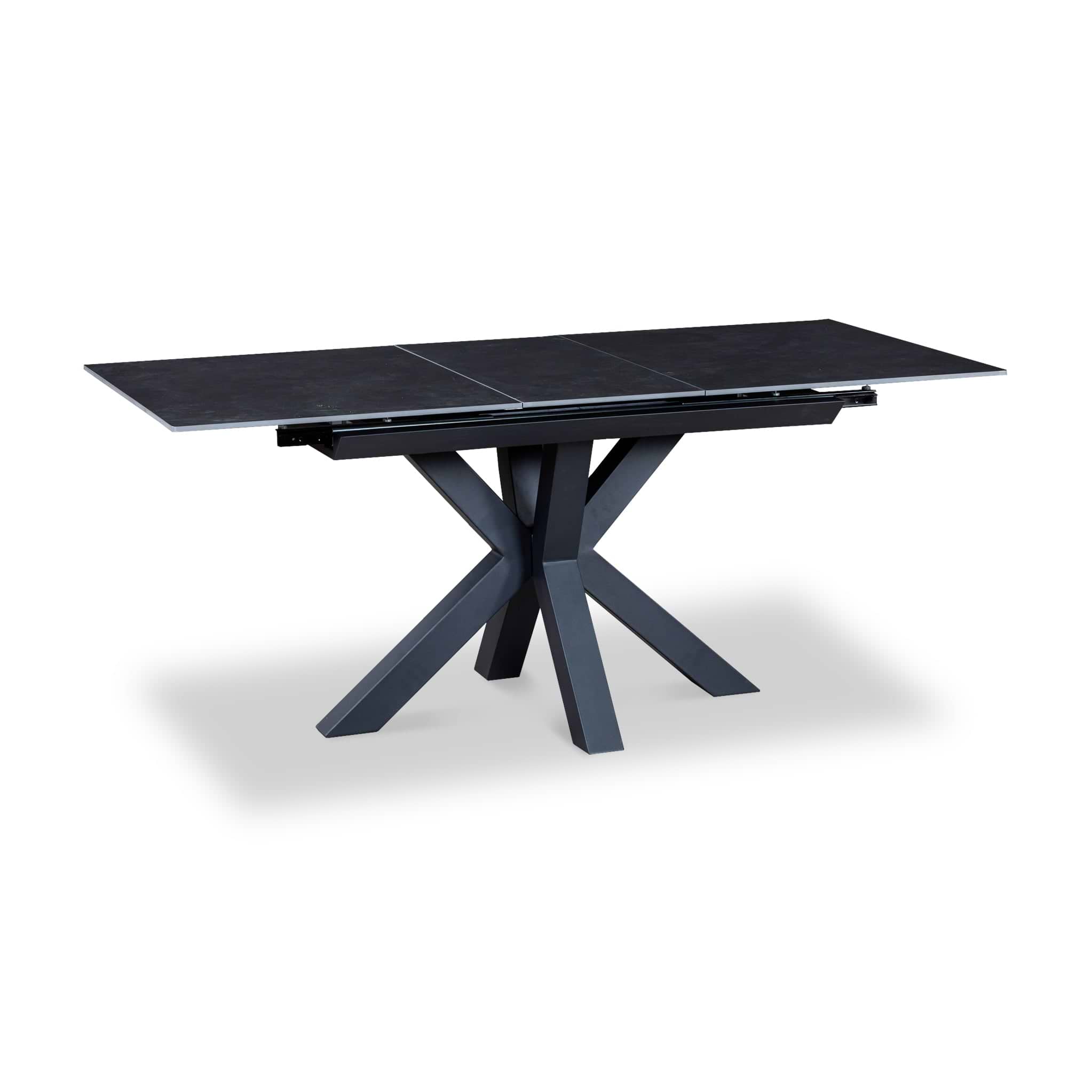 Hurley 120 160cm Extending Dining Table Dark Grey from Roseland Furniture