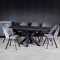Hurley 120 160cm Extending Dining Table Dark Grey from Roseland Furniture