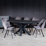 Hurley 120 160cm Extending Dining Table Dark Grey from Roseland Furniture