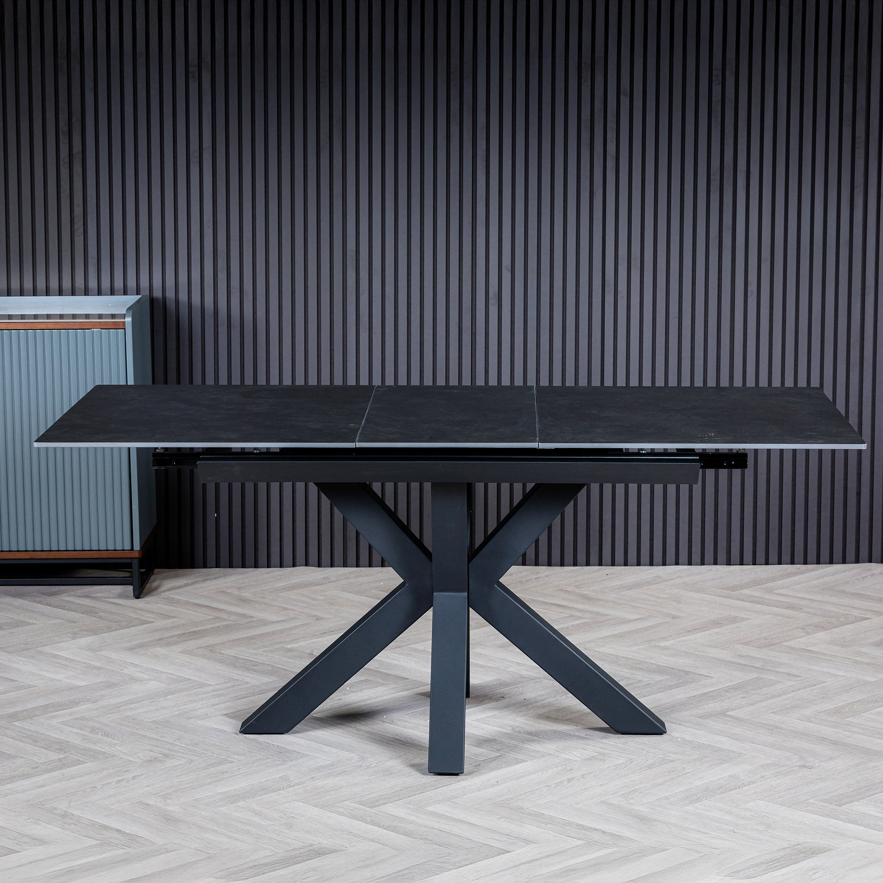 Hurley 120 160cm Extending Dining Table Dark Grey from Roseland Furniture