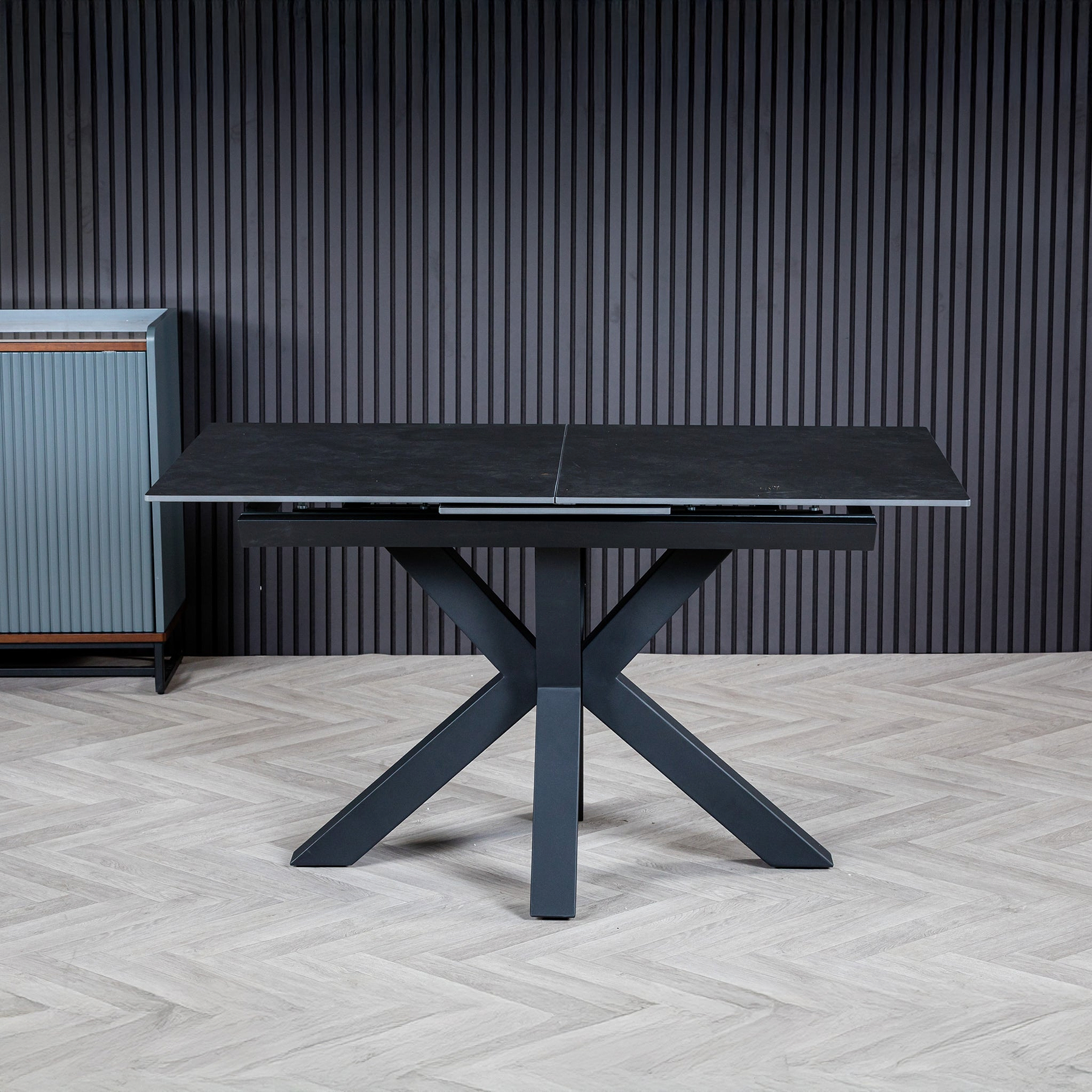 Hurley 120 160cm Extending Dining Table Dark Grey from Roseland Furniture