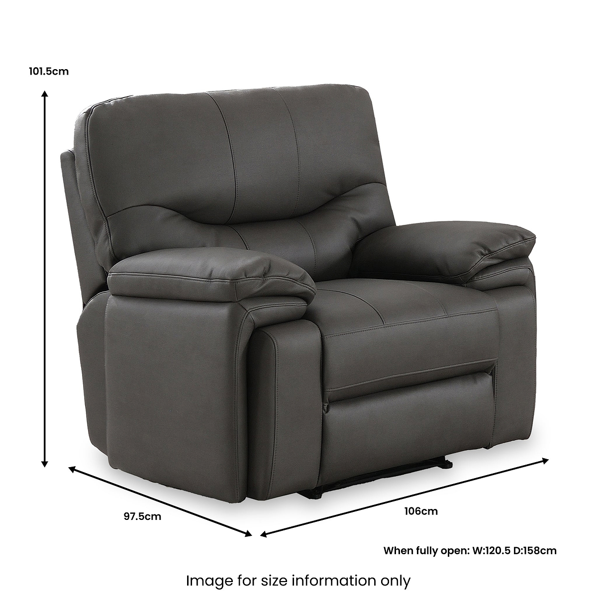 Cooper Tech Dual Power Recliner Armchair Charcoal from Roseland Furniture