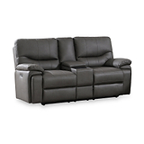 Cooper Tech Dual Power Recliner 2 Seater Sofa with Console Charcoal from Roseland Furniture