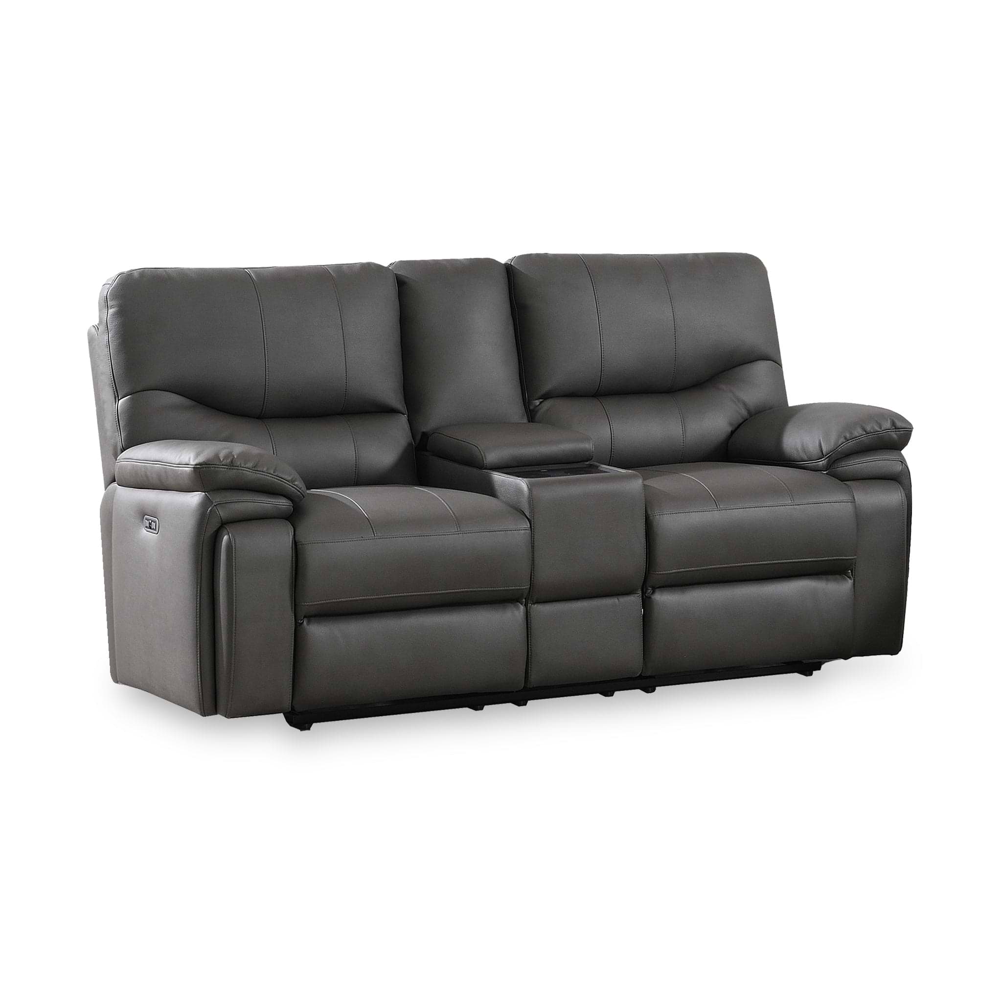 Cooper Tech Dual Power Recliner 2 Seater Sofa with Console Charcoal from Roseland Furniture