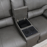 Cooper Tech Dual Power Recliner 2 Seater Sofa with Console Charcoal from Roseland Furniture