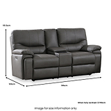 Cooper Tech Dual Power Recliner 2 Seater Sofa with Console Charcoal from Roseland Furniture