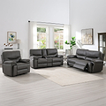 Cooper Tech Dual Power Recliner 3 Seater Sofa Charcoal from Roseland Furniture