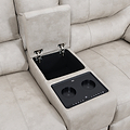 Cooper Tech Dual Power Recliner 2 Seater Sofa with Console Stone from Roseland Furniture