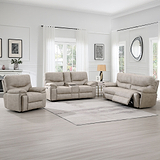 Cooper Tech Dual Power Recliner 2 Seater Sofa with Console Stone from Roseland Furniture