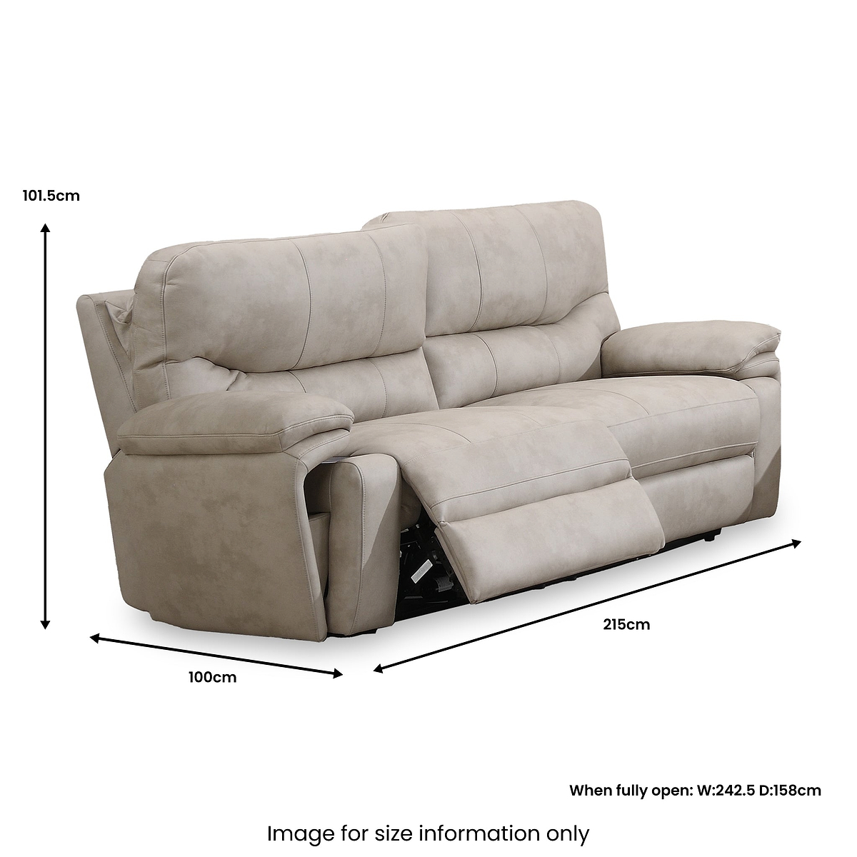 Cooper Tech Dual Power Recliner 2 Seater Sofa with Console Stone from Roseland Furniture