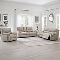 Cooper Tech Dual Power Recliner 2 Seater Sofa with Console Stone from Roseland Furniture