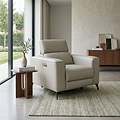 Radford Frost Grey Leather Dual Power Recliner Armchair from Roseland Furniture
