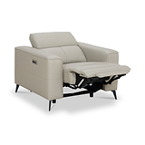 Radford Leather Dual Power Recliner Armchair Frost Grey from Roseland Furniture