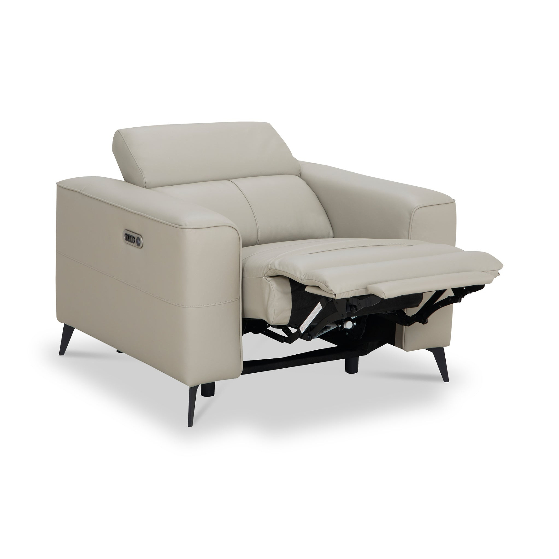 Radford Leather Dual Power Recliner Armchair Frost Grey from Roseland Furniture