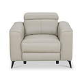 Radford Leather Dual Power Recliner Armchair Frost Grey from Roseland Furniture