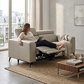 Radford Frost Grey Leather Dual Power Recliner 2 Seater Sofa