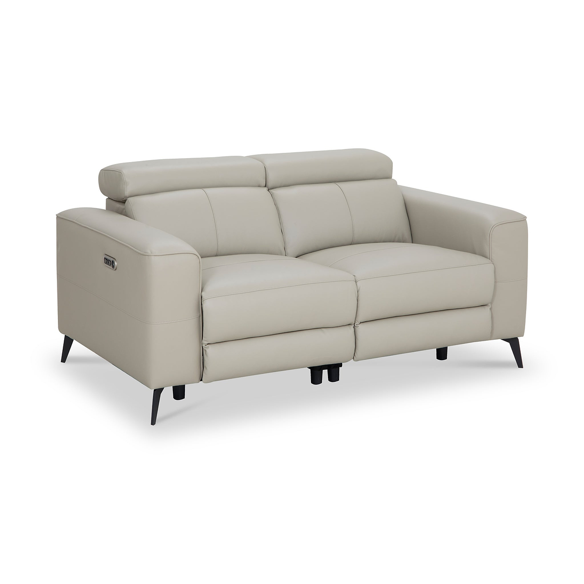 Radford Leather Dual Power Recliner 2 Seater Sofa Frost Grey from Roseland Furniture