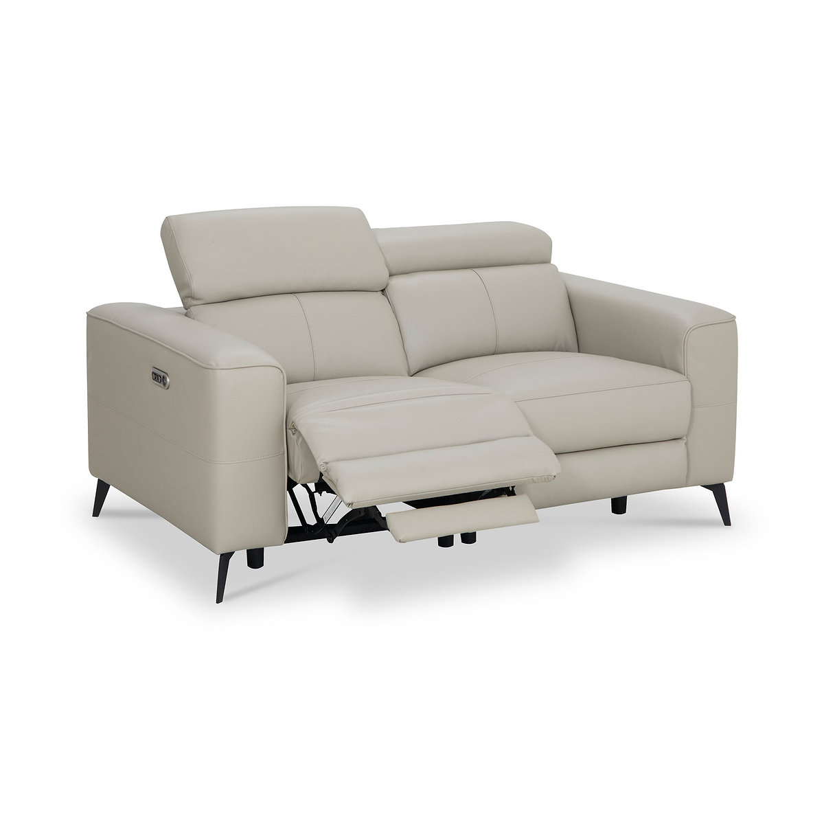 Radford Leather Dual Power Recliner 2 Seater Sofa Frost Grey from Roseland Furniture